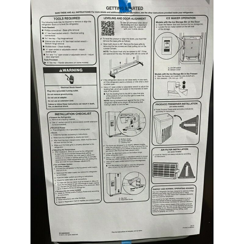ビルトイン冷蔵庫冷凍庫583Lディスペンサー製氷ワールプール水道管直結工事要幅92cmWhirlpool36-inchWideCounterDepthSide-by-SideRefrigerator-21cu.ft.WRS571CIHZ家電【代引不可】