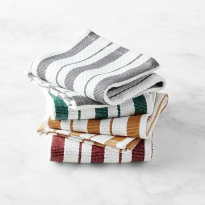 ウイリアムズ・ソノマ ディッシュクロス カラーおまかせ 2枚セット 使い心地が良い タオル 38×38cm Williams-Sonoma Striped Dishcloths