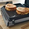 スモークレスグリル無煙パニーニ温度調節プレート取り外しジョージフォアマンGeorgeForemanSelect-a-TempSmokelessGrill-GRV6090B家電