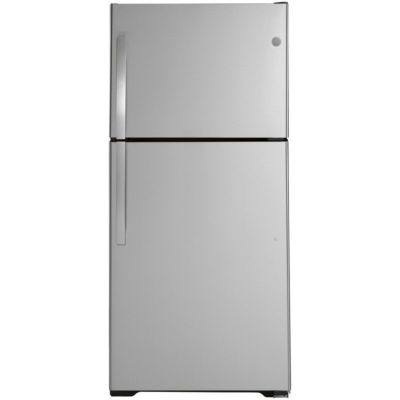 冷蔵庫 冷凍庫 自動霜取りタイプ 2ドア 幅83cm ステンレス 620L ドアの向き変更可 GE 21.9 Cu. Ft. Top-Freezer Refrigerator 家電【代引不可】