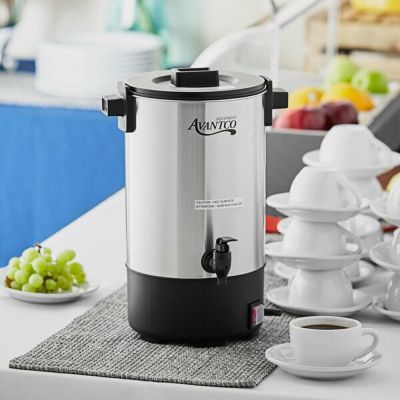 30 Avantco CU30ETL 30 Cup 150 oz. Single Wall Stainless Steel Coffee Urn Coffee Percolator