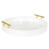 ディスプレートレイおしゃれ装飾トレー取手付丸型白KateandLaurelLiptonModernRoundTray,WhiteandGold