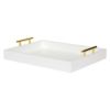 ディスプレートレイおしゃれ装飾トレー取手付長方形白KateandLaurelLiptonModernRoundTray,WhiteandGold