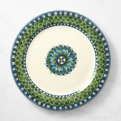 ウイリアムズ・ソノマ シチリア セラミック ディナープレート 29cm 4枚セット イタリア製 Williams-Sonoma Sicily Ceramic Dinner Plates, Green