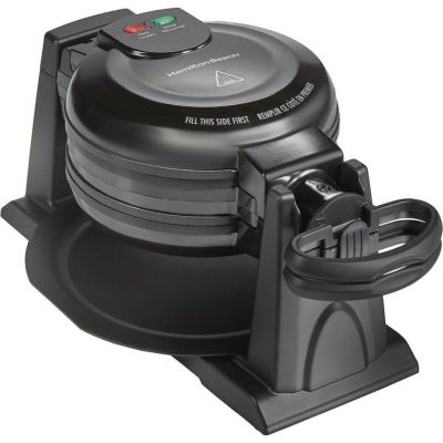 家庭用 ブラック・アンド・デッカー フリップ式 両面ワッフルメーカー ラウンド型 丸型 ブラック BLACK+DECKER Rotating  Waffle Maker, Black, WMD200B 家電 | アルファエスパス