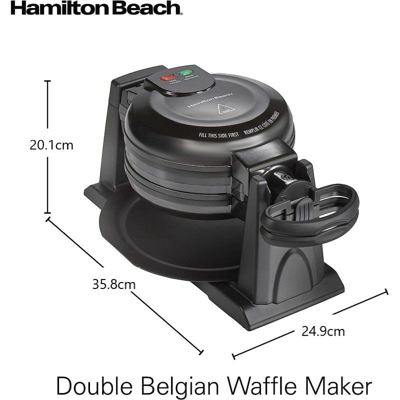 ハミルトンビーチフリップ式ワッフルメーカープレート取り外し可ラウンド型丸型HamiltonBeach26031RemovableGridBelgianWaffleMaker家電