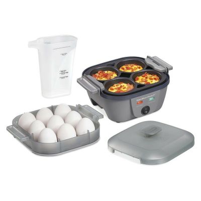 エッグスチーマー ゆで卵 エッグバイト オムレツ ハミルトンビーチ Hamilton Beach 6-in-1 Electric Egg Cooker for Hard Boiled Eggs, Sous Vide Style Egg Bite Maker, Grey (25510)