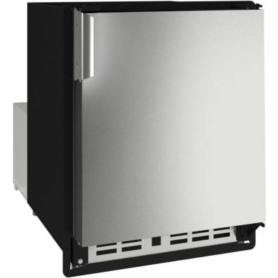 製氷機 1日10kg ビルトイン可 排水不要 リバーシブルドア 保存 保冷 U-Line Marine/RV Series UMCR114SC01A 14 Inch Undercounter Marine Crescent Ice Maker with 23 Lbs. Daily Ice Production, 12 Lbs Ice Storag