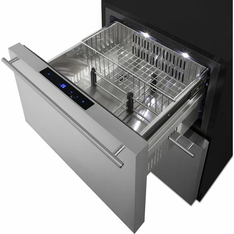 冷蔵庫引き出し式3段ビルトインステンレス屋内／屋外用Summit24InchBuiltIn2-DrawerUndercounterRefrigeratorwith4.8Cu.Ft.Capacity,Indoor/OutdoorCompatible,andEnergyStarCertfied家電【代引不可】