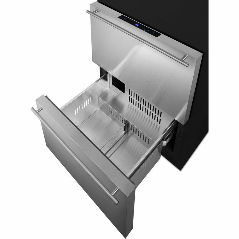 冷蔵庫引き出し式2段ビルトインステンレス屋内／屋外用Summit24InchBuiltIn2-DrawerUndercounterRefrigeratorwith4.8Cu.Ft.Capacity,Indoor/OutdoorCompatible,andEnergyStarCertfied家電【代引不可】