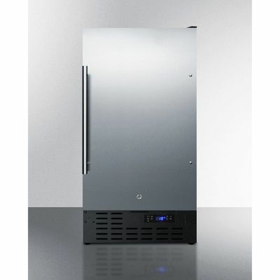 サミット 製氷機 76L 1日3.5kg ビルトイン可 屋内用 アイスメーカー 排水不要 自動霜取 ステンレス 保存 保冷 Summit BIM18SSADA 18 Inch Built-In Ice Maker with 8 Lb Crescent Ice Production/Storage 家電