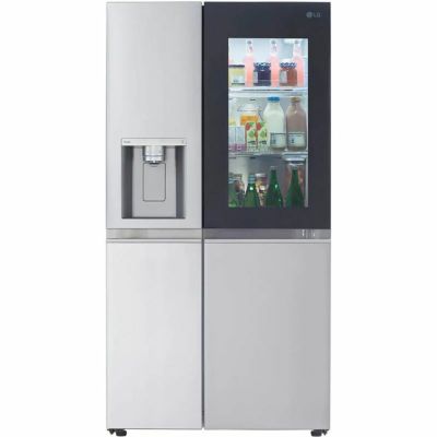 ビルトイン 冷蔵庫 冷凍庫 768L  ディスペンサー 製氷 丸氷 ガラス窓 指紋防止 ステンレス 幅91cm アプリ連携 LG 27 cu. ft. Side-By-Side InstaView Refrigerator LRSOS2706S 家電