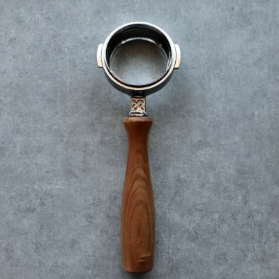 ランチリオ専用 シルビアプロX ボトムレスフィルター 木製 ハンドル ウッド パーツ 部品 ハンドメイド<br>RANCILIO Filterholder Bottomless Stainless steel Wood