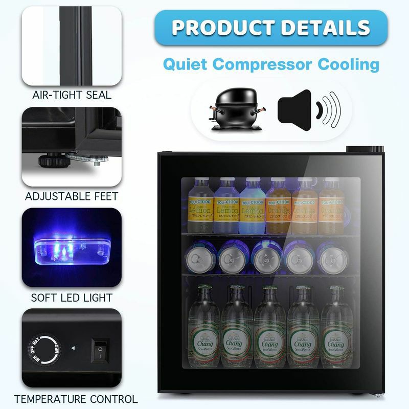 アトランティックスタービバレッジクーラー保冷庫ガラスドアAntarcticStar1.6cu.ftWineCooler/CabinetBeverageRefrigeratorClearFrontGlassDoor