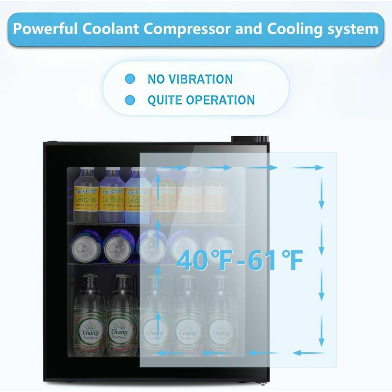 アトランティックスタービバレッジクーラー保冷庫ガラスドアAntarcticStar1.6cu.ftWineCooler/CabinetBeverageRefrigeratorClearFrontGlassDoor