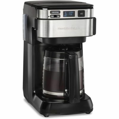 コーヒーメーカー 12カップ ガラスカラフェ タイマー機能 ハミルトンビーチ Hamilton Beach Programmable Coffee Maker, 12 Cups, Front Access Easy Fill, Pause & Serve, 3 Brewing Options, Black (46310) 家電