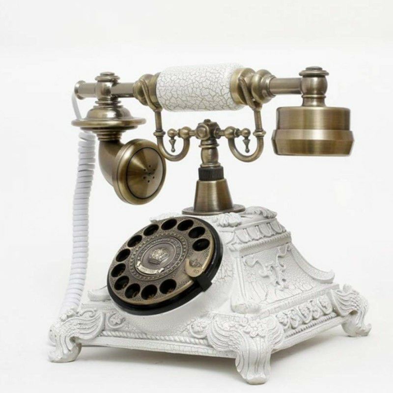 電話ダイヤル式レトロアンティークビンテージメタルXICHENResinimitationcopperVintageSTYLEROTARYRetrooldfashionedRotaryDialHomeandofficeTelephone