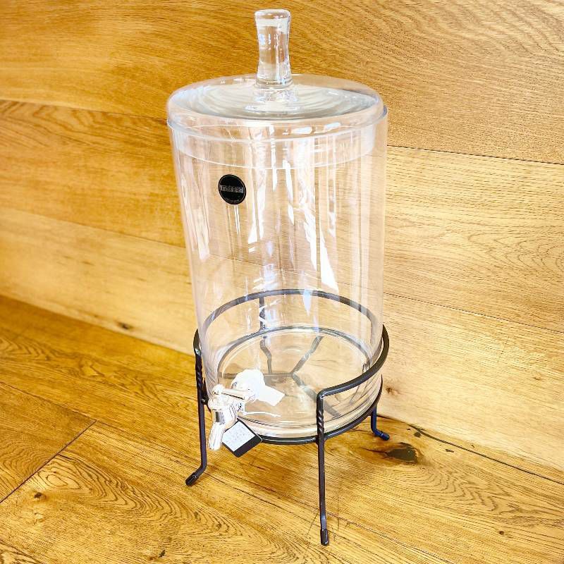 ドリンクサーバーガラスドリンクディスペンサー9.4Lワイヤースタンド付レストランカフェホテルStyleSetterBeverageDispenserwithStand-2.5GallonLargeCountertopGlassDrinkDispenserw/Spigot&Lid