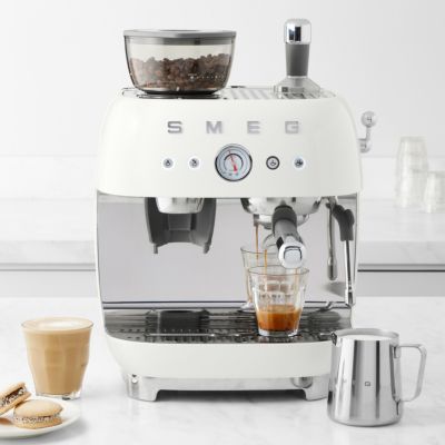 スメッグ社 グラインダー付 セミオート エスプレッソマシン 豆挽き デュアルサーモブロック 圧力計 ウイリアムズ・ソノマ限定カラー SMEG Semi-Automatic Espresso Machine 家電