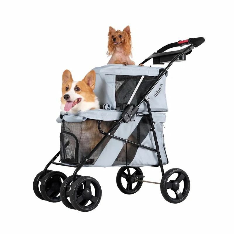 3-in-1ペット用カートキャリーカーシートドッグキャット犬猫HPZPetRoverPrime3-in-1LuxuryDog/Cat/PetStroller(TravelCarrier+CarSeat+Stroller)withDetachCarrier/Pump-FreeRubberTires/AluminumFrame/ReversibleHandle