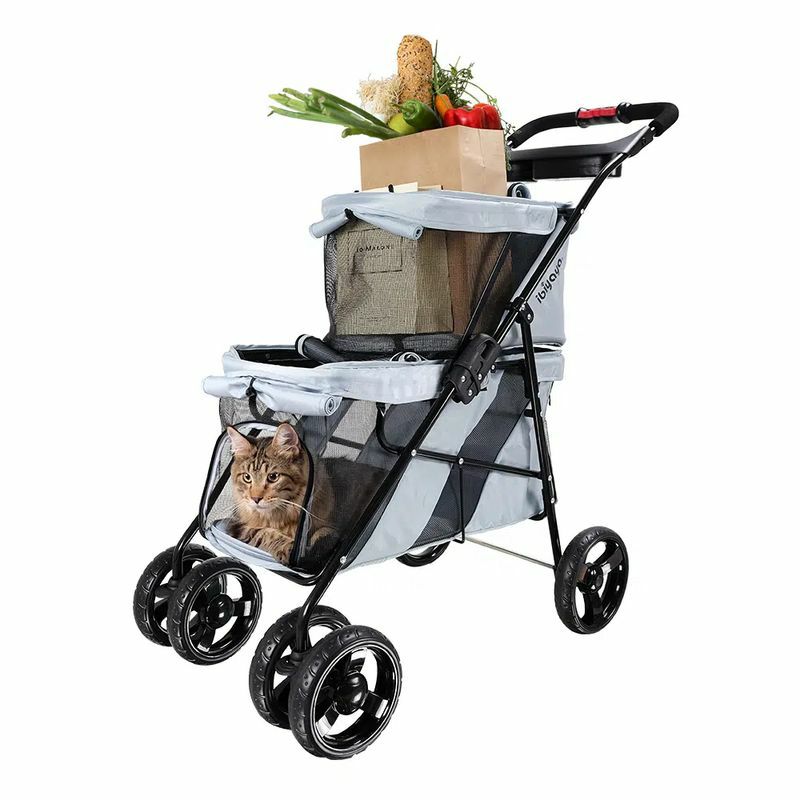 3-in-1ペット用カートキャリーカーシートドッグキャット犬猫HPZPetRoverPrime3-in-1LuxuryDog/Cat/PetStroller(TravelCarrier+CarSeat+Stroller)withDetachCarrier/Pump-FreeRubberTires/AluminumFrame/ReversibleHandle