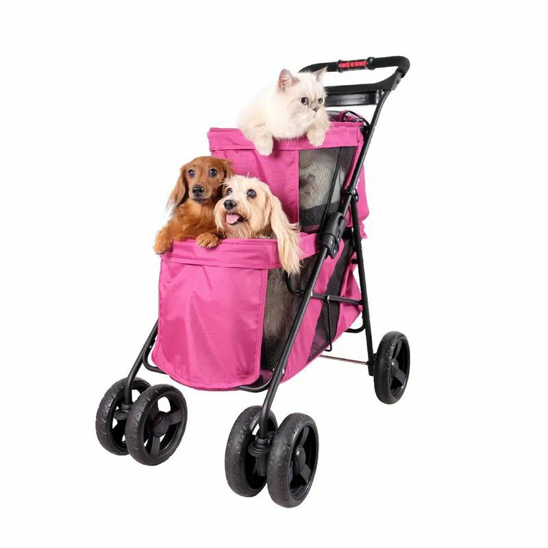 3-in-1ペット用カートキャリーカーシートドッグキャット犬猫HPZPetRoverPrime3-in-1LuxuryDog/Cat/PetStroller(TravelCarrier+CarSeat+Stroller)withDetachCarrier/Pump-FreeRubberTires/AluminumFrame/ReversibleHandle