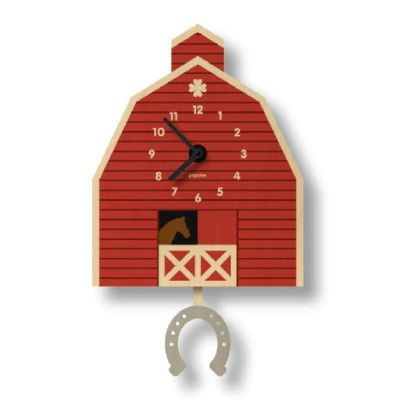 ウォールクロック 馬小屋 木製 ウッド 振り子 時計 壁掛け モダン ムース Modern Moose horse bar pendulum clock