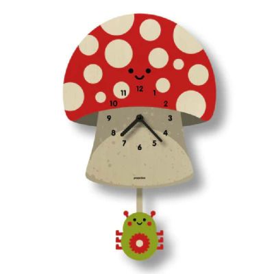 ウォールクロック きのこ 木製 ウッド 振り子 時計 壁掛け モダン ムース Modern Moose mushroom pendulum clock