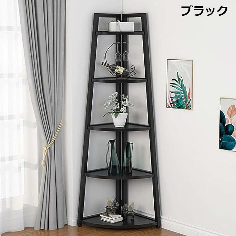 コーナーシェルフ5段本棚プラントスタンド高さ178cmTribesigns70inchTallCornerShelf,5TierModernCornerBookshelfBookcaseIndustrialCornerLadderShelfPlantStand