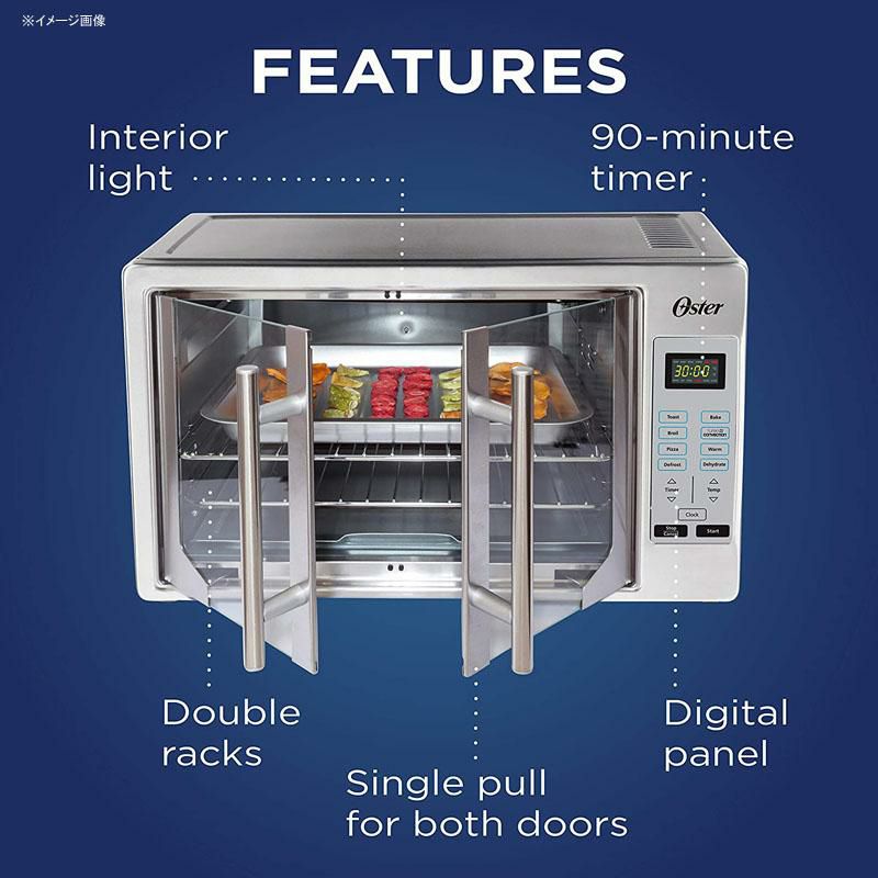 コンベクションオーブンフレンチドア観音開きオスター大きい大容量ラージステンレスOsterFrenchConvectionCountertopandToasterOven|SingleDoorPullandDigitalControls|StainlessSteel,ExtraLarge家電