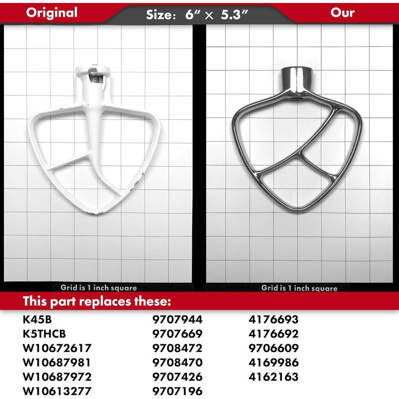 キッチンエイド4.8Lチルトヘッドスタンドミキサー用ステンレスビーターボウルスクレーパー付KitchenAidStainless-SteelPastryBeaterKSMPB5SS