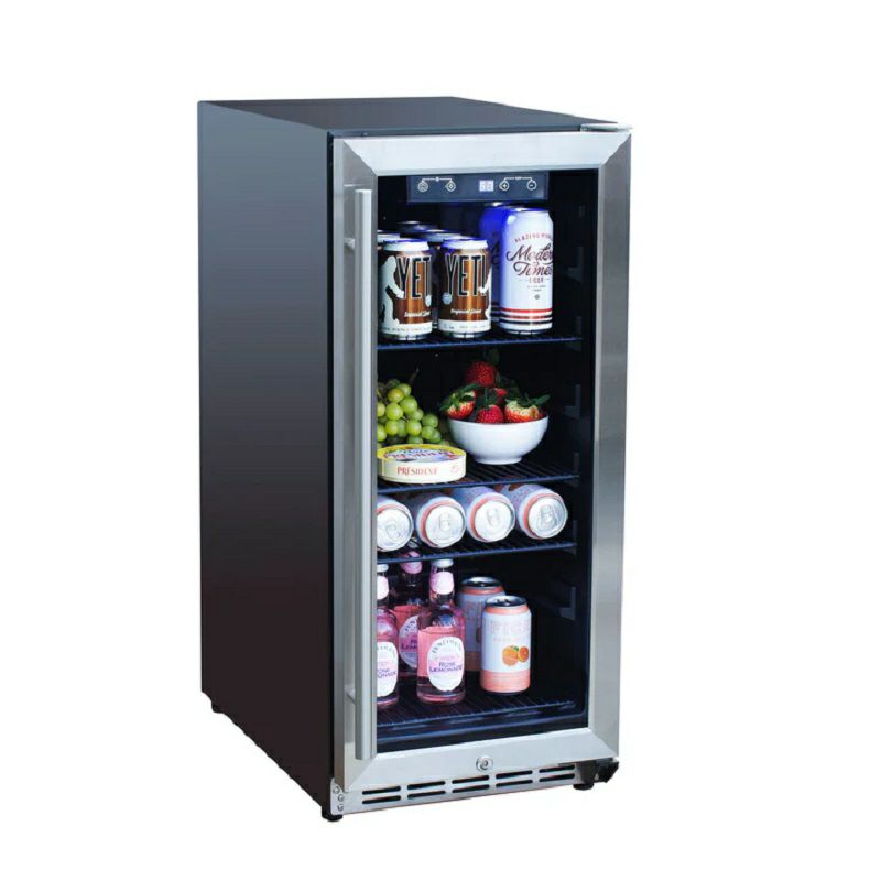冷蔵庫117缶88LステンレスガラスドアハンドルありブルーLED照明ダンビーDanbyDBC117A2BSSDD-6117(355ml)CanCapacityBeverageCenterSingleGlassDoorMini-Fridge家電