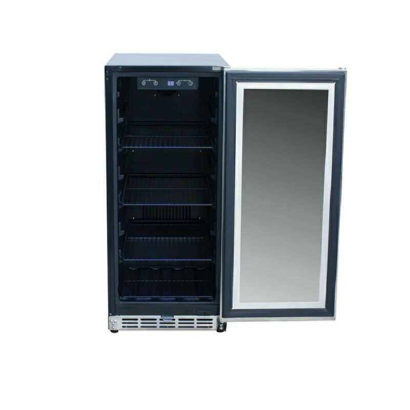 冷蔵庫117缶88LステンレスガラスドアハンドルありブルーLED照明ダンビーDanbyDBC117A2BSSDD-6117(355ml)CanCapacityBeverageCenterSingleGlassDoorMini-Fridge家電