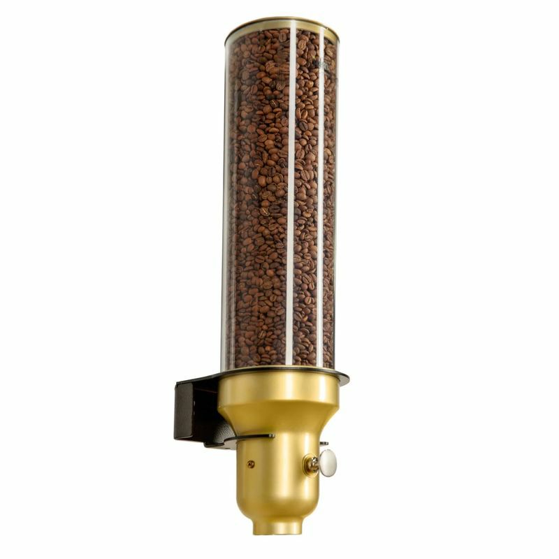 コーヒー豆ディスペンサーサーバー壁掛け4.5Lゴールド金ノブを引いて出すIDMG10COFFEEBEANDISPENSER