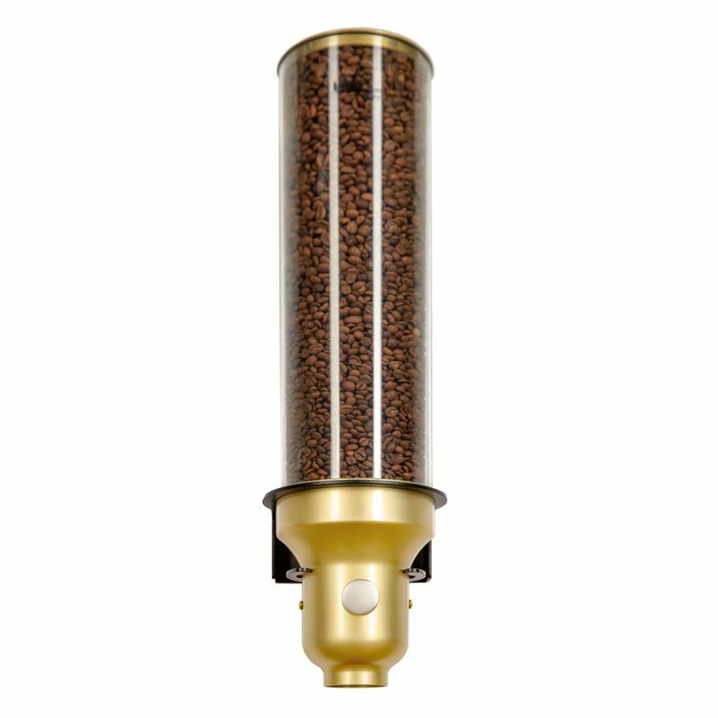 コーヒー豆ディスペンサーサーバー壁掛け4.5Lゴールド金ノブを引いて出すIDMG10COFFEEBEANDISPENSER