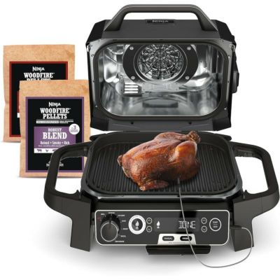 グリル&スモーカー ７機能 温度計付き ポータブル 屋外グリル 電気グリル<br> Ninja Woodfire Pro 7-in-1 Grill & Smoker with Thermometer OG751BRN