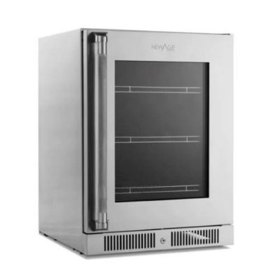 Newage 冷蔵庫 145L ビルトイン可 アンダーカウンター 幅59cm 屋内・屋外対応 ステンレス LEDライト 24” Under-Counter Fridge with Glass Door 93000 家電【代引不可】