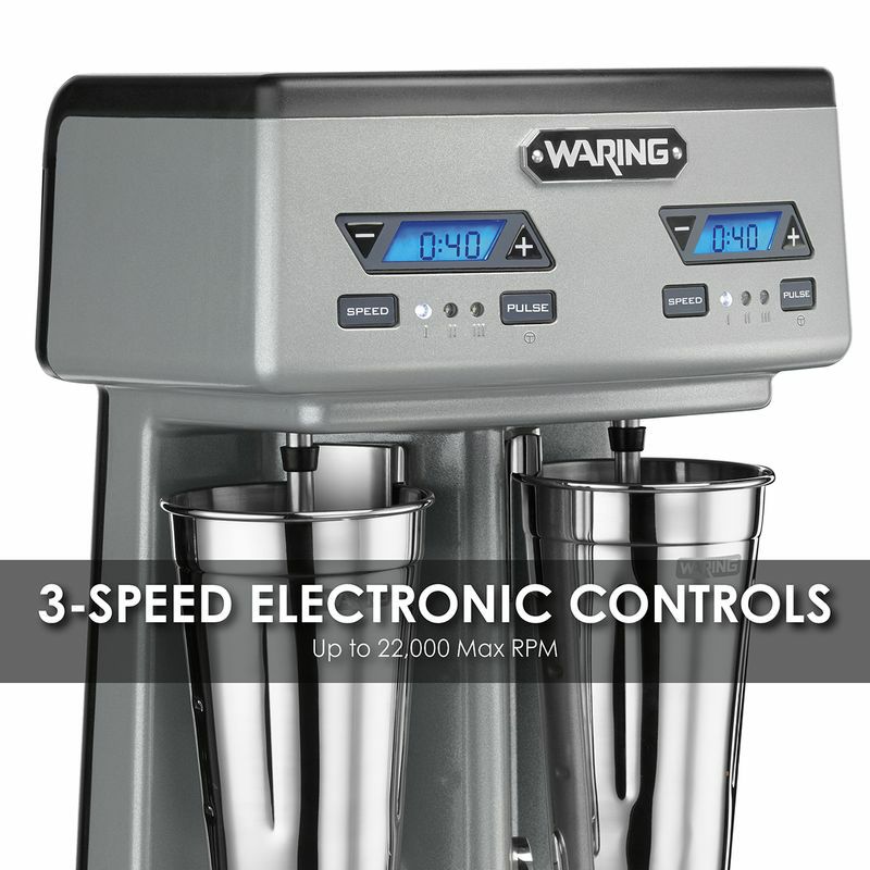 ドリンクミキサー業務品質ダブル3スピードパルスタイマー付ステンレスカップミルクセーキワーリングWaringCommercialWDM240TXHeavy-DutyDoubleSpindleDrinkMixerWDM240TX家電