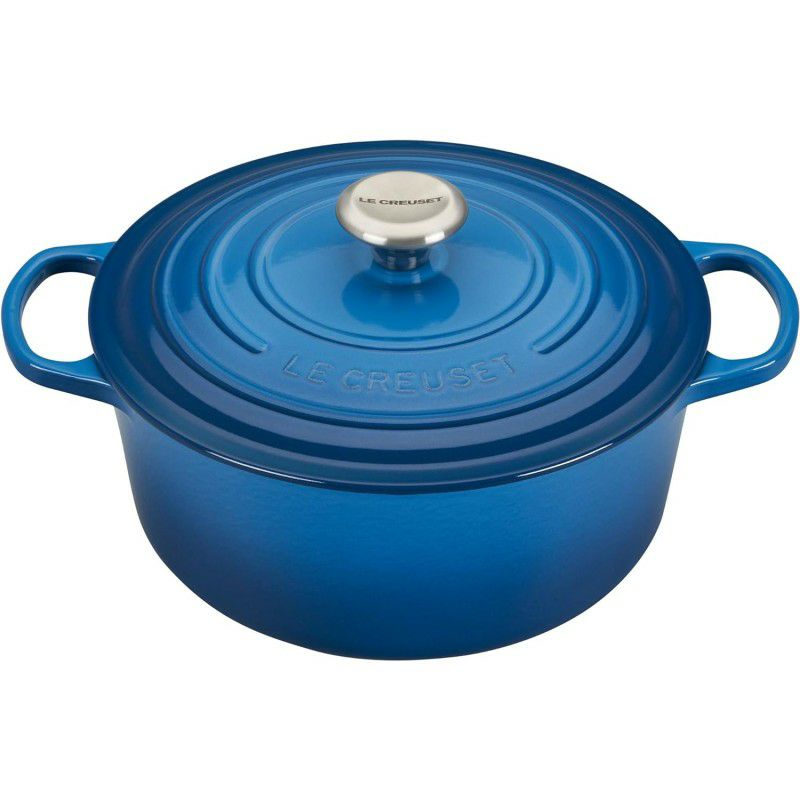 ル・クルーゼルクルーゼクックウェア鍋フライパン3点セットマルセイユブルーLeCreuset5PieceSignatureEnameledCastIronCookwareSet,Marseille