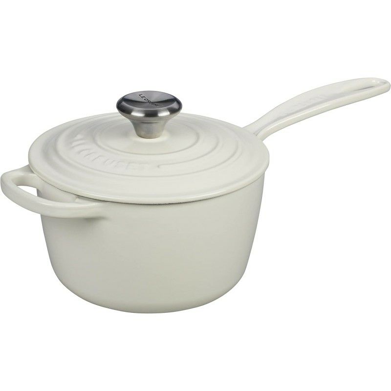 ル・クルーゼルクルーゼクックウェア鍋フライパン3点セットホワイトLeCreuset5PieceSignatureEnameledCastIronCookwareSet,White