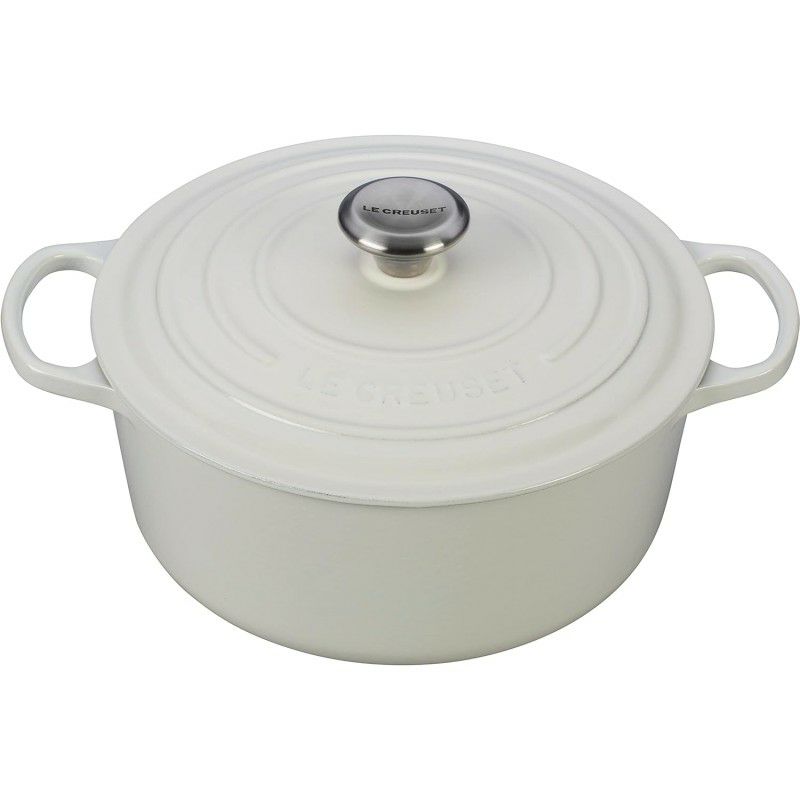 ル・クルーゼルクルーゼクックウェア鍋フライパン3点セットホワイトLeCreuset5PieceSignatureEnameledCastIronCookwareSet,White