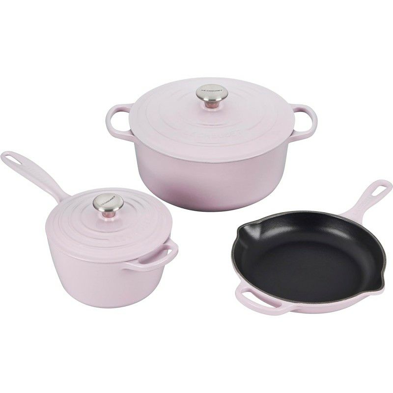 【送料無料】LeCreusetルクルーゼキャストアイアンクックウェア3点セットオレンジLeCreuset5-PieceEssentialCastIronCookwareSet