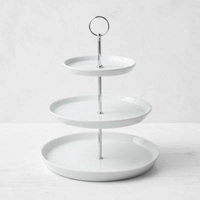 ウイリアムズ・ソノマ限定 ケーキスタンド 3段 陶器 ディスプレイ ホームパーティ Open Kitchen by Williams Sonoma 3-Tiered Stand