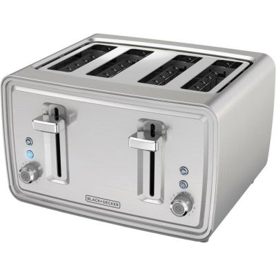 トースター ４枚焼き ステンレス BLACK+DECKER 4-Slice Toaster, Stainless Steel, TR4900SSD 家電