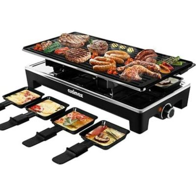ラクレットグリル BBQグリル&チーズラクレット リバーシブルノンスティックプレート 8パドル付き CUSIMAX Raclette Grill Electric Grill Table Portable 2 in 1 with Adjustable temperature control 家電