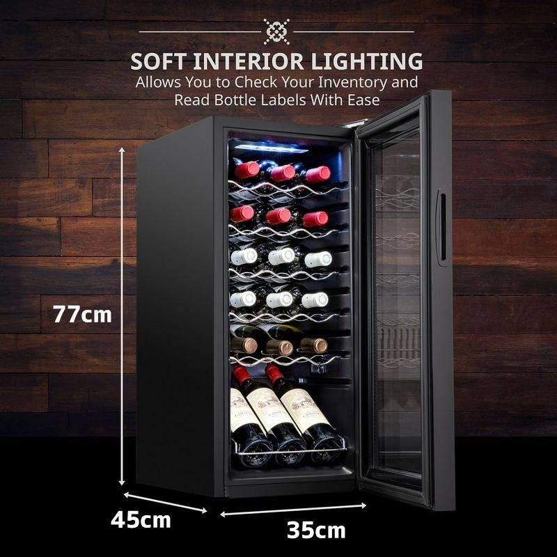 ワインクーラー最大18本静音スモークガラスドアIvation18BottleThermoelectricRedAndWhiteWineCooler/ChillerCounterTopWineCellarwithDigitalTemperatureDisplay,FreestandingRefrigeratorSmokedGlassDoorQuietOperationFridge家電