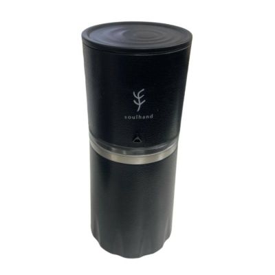 【中古】手動 コーヒーミル＆メーカー 豆挽き付 コーヒーメーカー ブラック ケース付 Soulhand Portable Coffee Grinder Set,Manual Coffee Grinder with Adjustable Ceramic Burr and Foldable Hand Crank, All -in