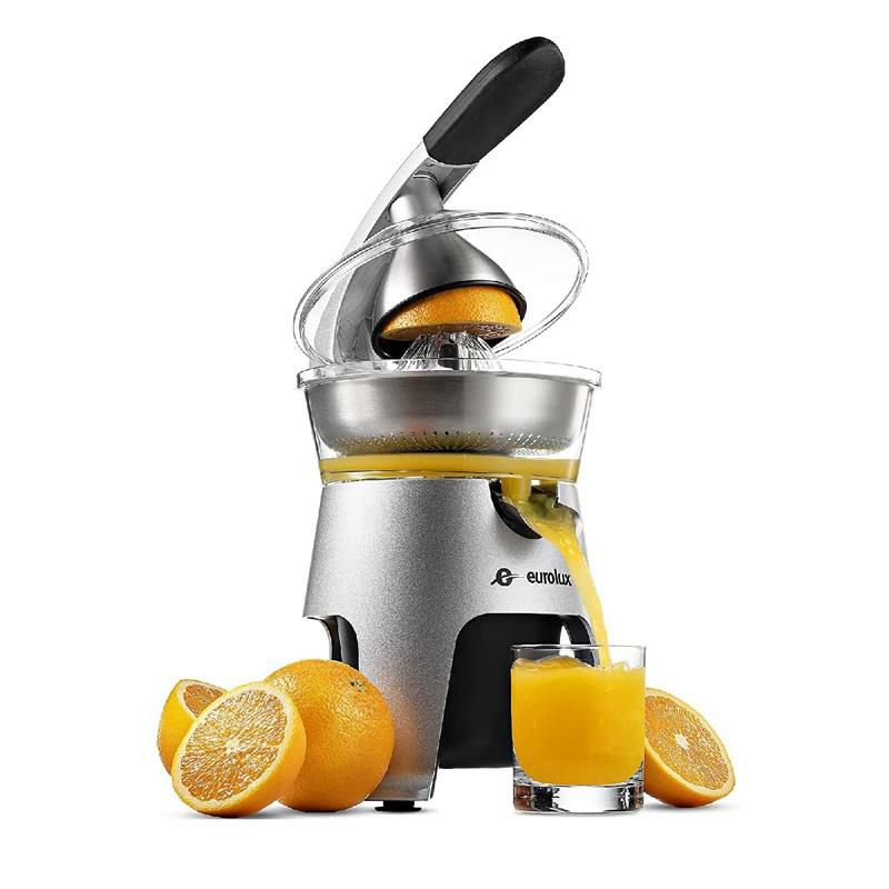 シトラスジューサーステンレス電動スクイーザーEuroluxDieCastStainlessSteelElectricCitrusJuicerSqueezer,forOrange,Lemon,Grapefruit|300WattsofPower,With2StainlessSteelFilterSizesforPulpControl家電