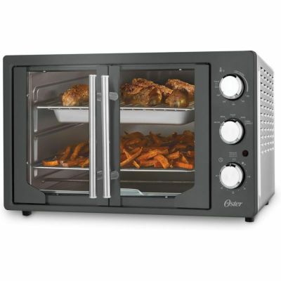 大きい コンベクションオーブン フレンチドア 観音開き エア ノンフライヤー オスター 大型 Oster Extra-Large French Door Air Fryer Countertop Oven, Stainless Steel, 60-Min Timer, 6 Cooking Functions 家電
