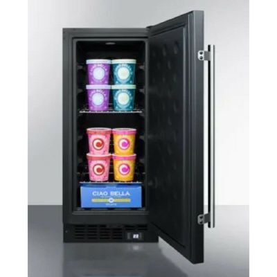 サミット 冷凍庫 68L ビルトイン可 ステンレス 幅38cm 自動霜取 Summit SCFF1533 15 Inch Undercounter Commercial Freezer with 2.45 cu. ft. Capacity 家電 【代引不可】
